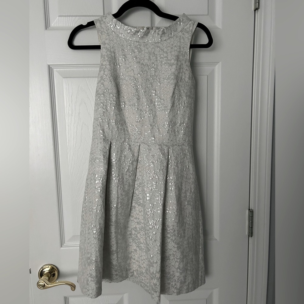 Eric + Lani white silver dress